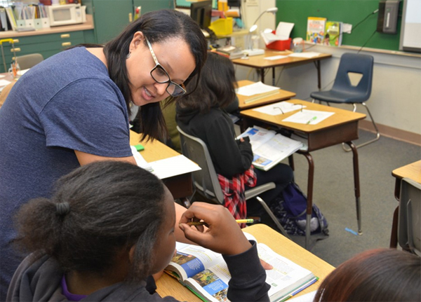 Photo of teacher and student