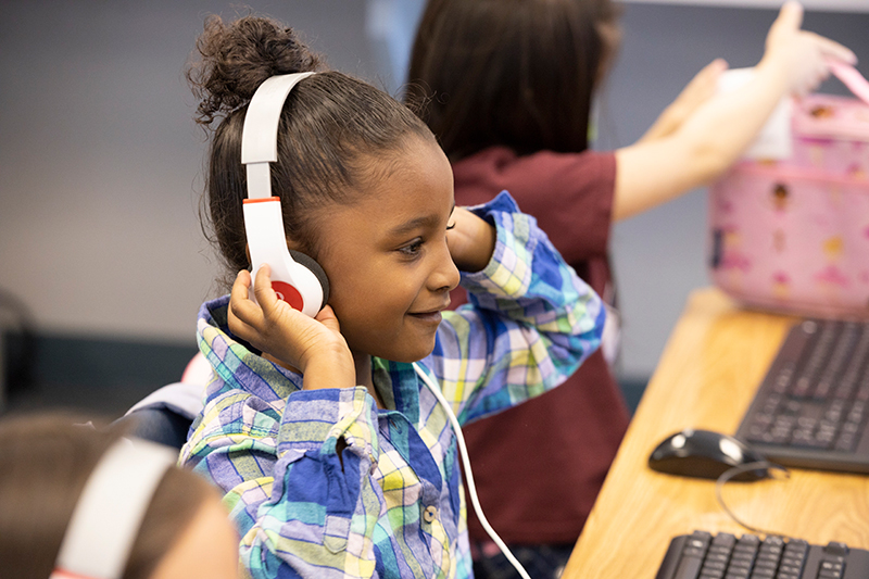 Girl with Headphones