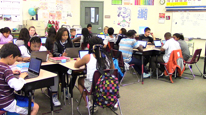 Students using Chromebooks