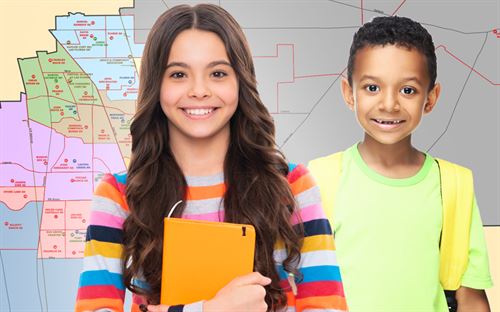 Enrollment Graphic - Boundary Map and Students